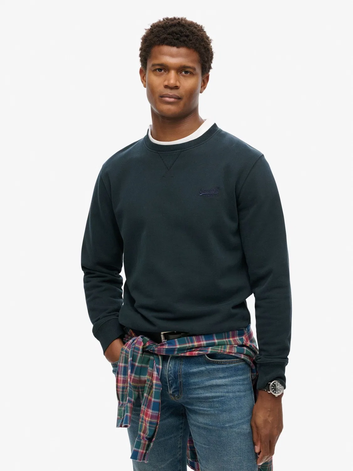 Свитшот с логотипом Essential Superdry, Eclipse Navy