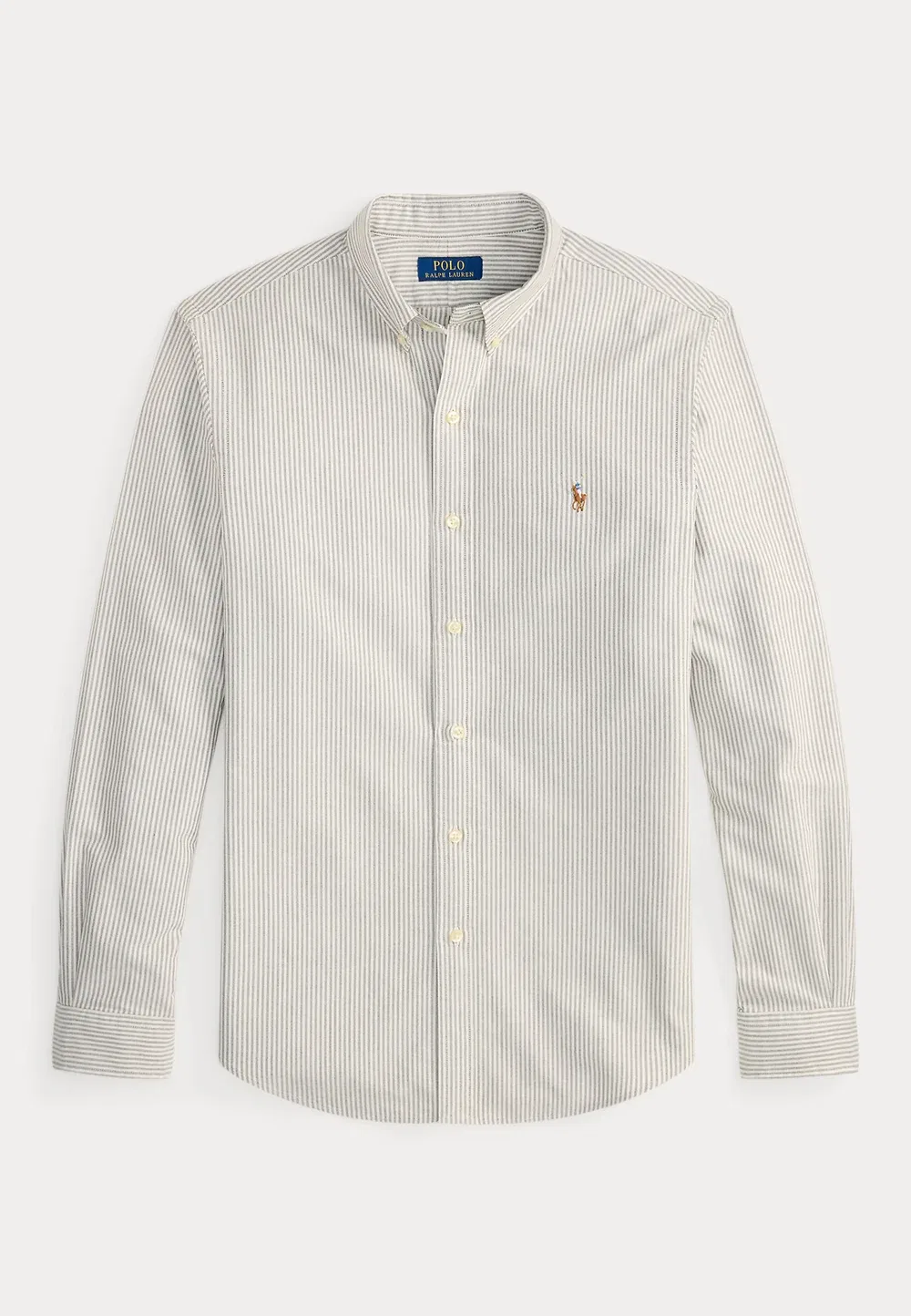 Рубашка-Оксфорд в полоску, сшитая на заказ Polo Ralph Lauren, Nutmeg Brown/White — фото 4