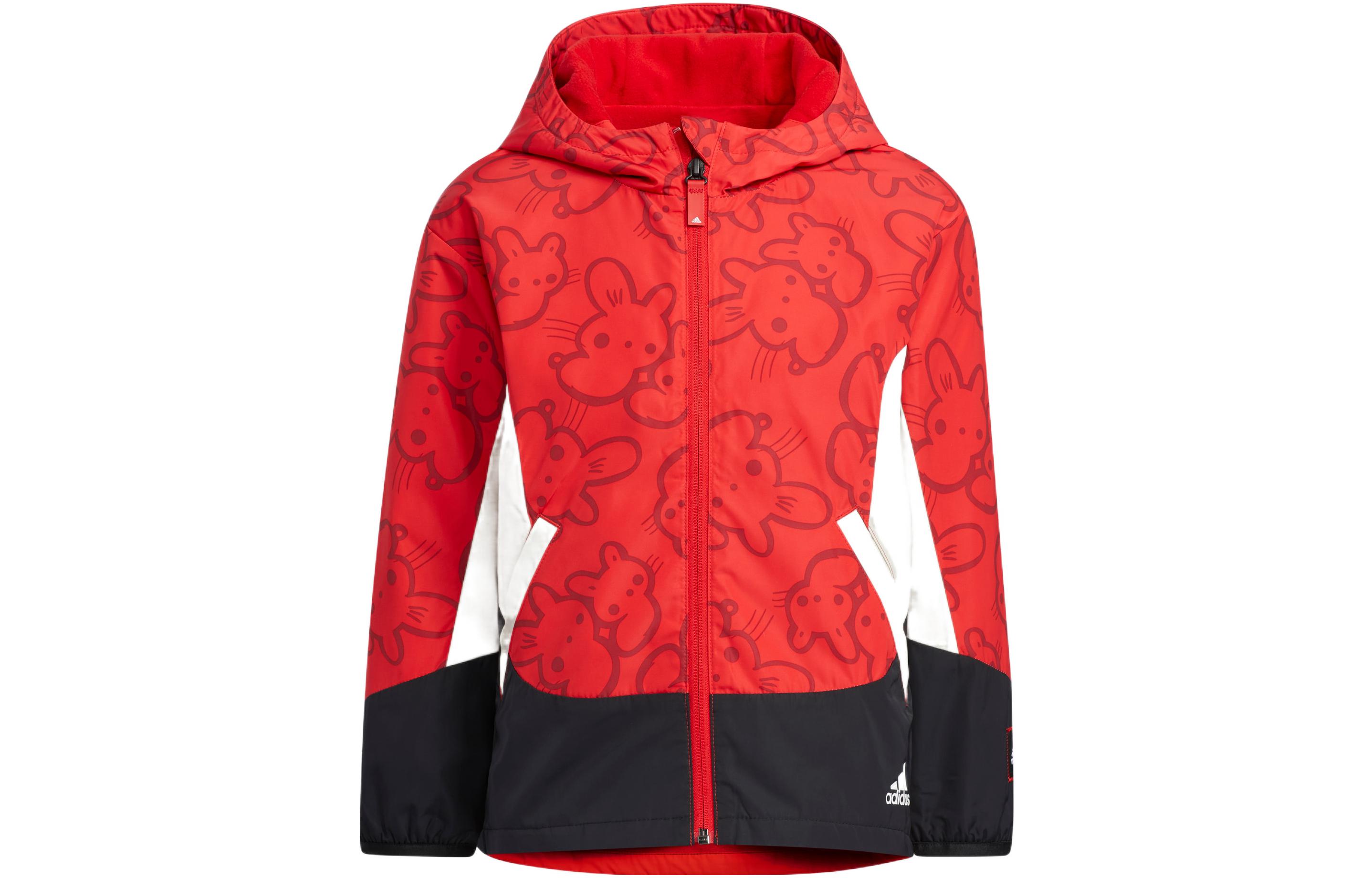 Детская куртка с капюшоном Moderate Adidas, светло scarlet — фото 3
