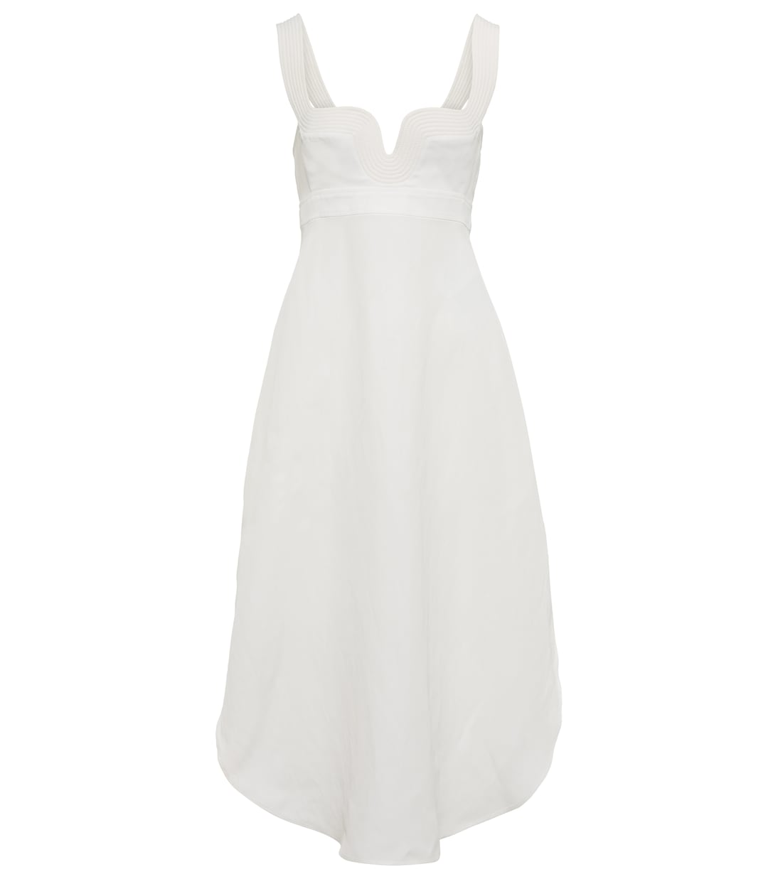 

Асимметричное платье миди с окантовкой Stella McCartney, белый