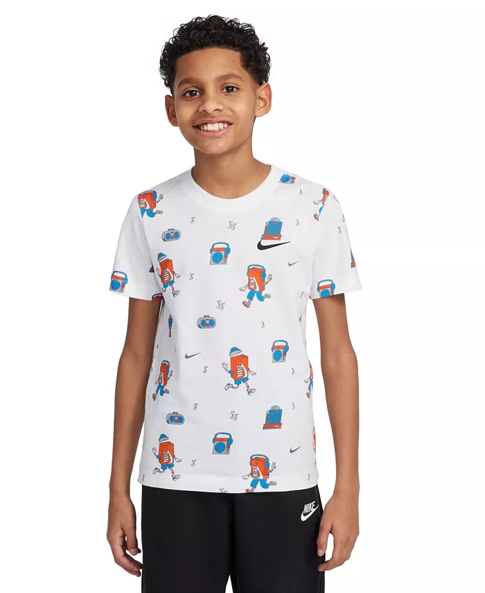 

Футболка с принтом Big Kids Sportswear с круглым вырезом Nike, белый