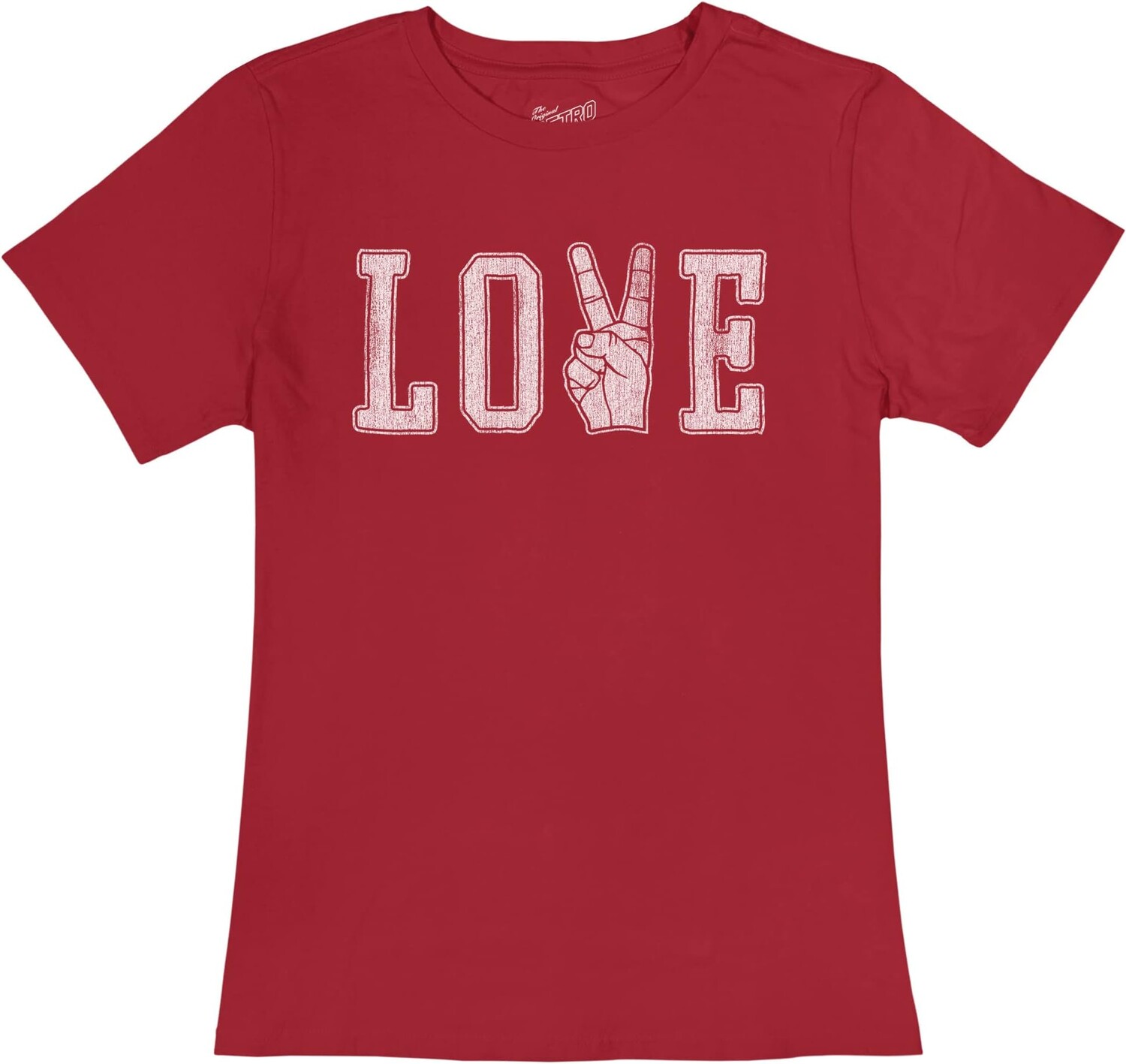 

Футболка The Original Retro Brand Kids Peace and Love Cotton Crew Neck Tee, цвет Deep Red