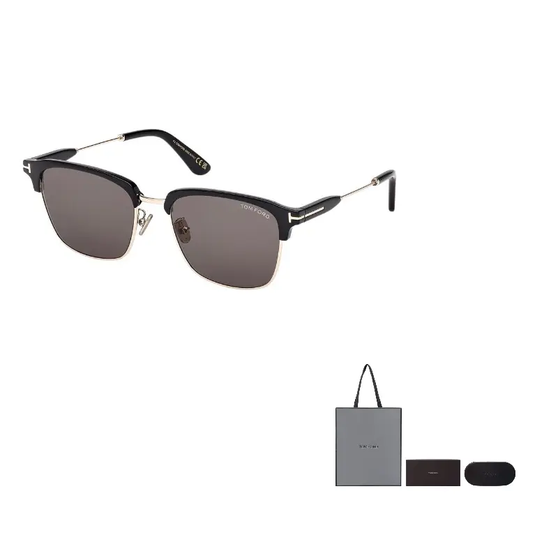 

TOM FORD Пластиковые и металлические очки-авиаторы унисекс черные, Black