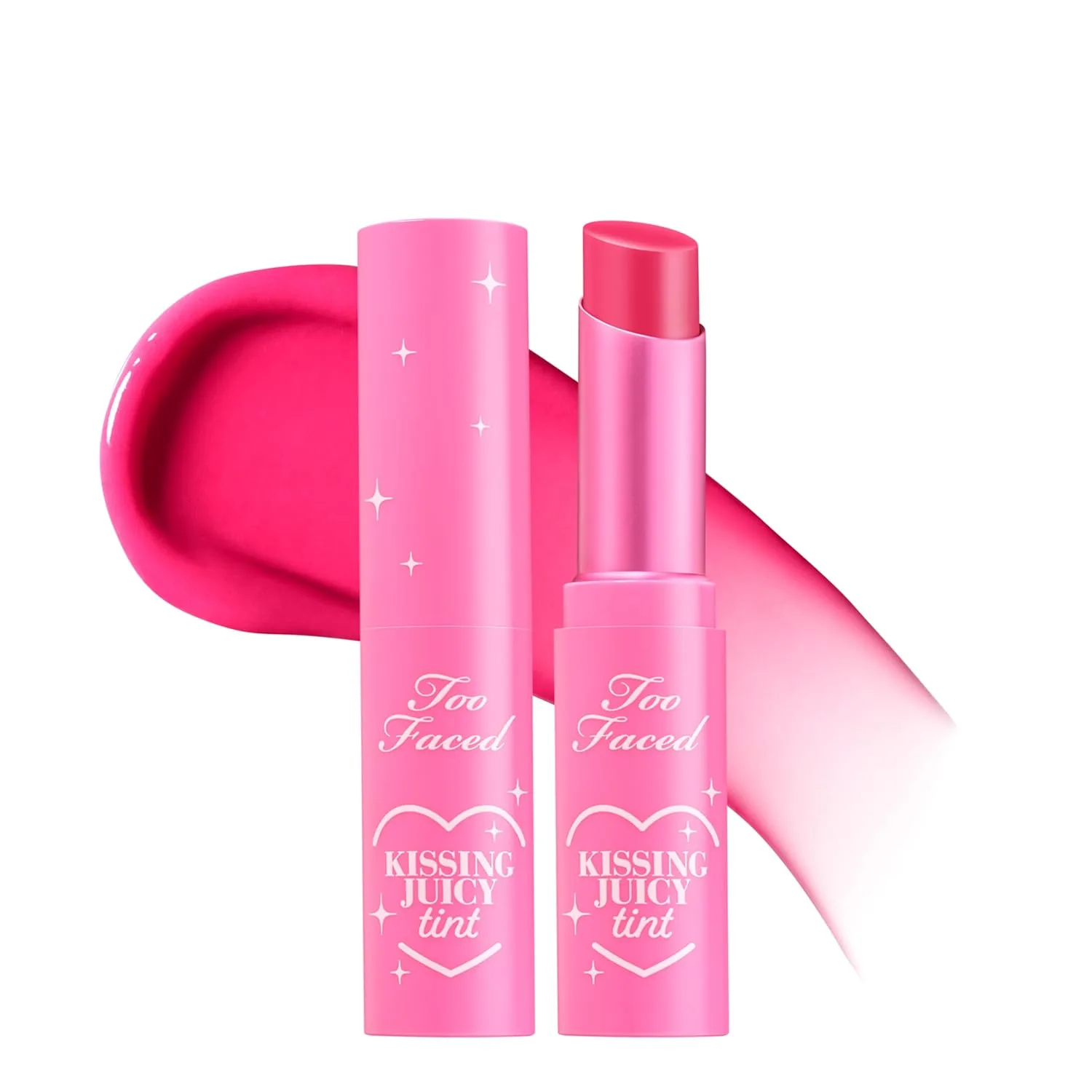 Бальзам для губ Too Faced Kissing Juicy Tint | Увлажняющий, стойкий тинт для мгновенного придания цвета и блеска, с сочным ароматом, 0,10 унции, 03 Strawberry Frosting (Hot Pink)