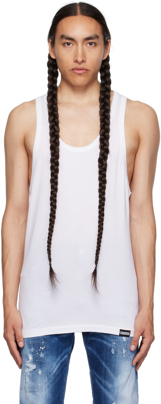 

Белая майка с овальным вырезом Dsquared2