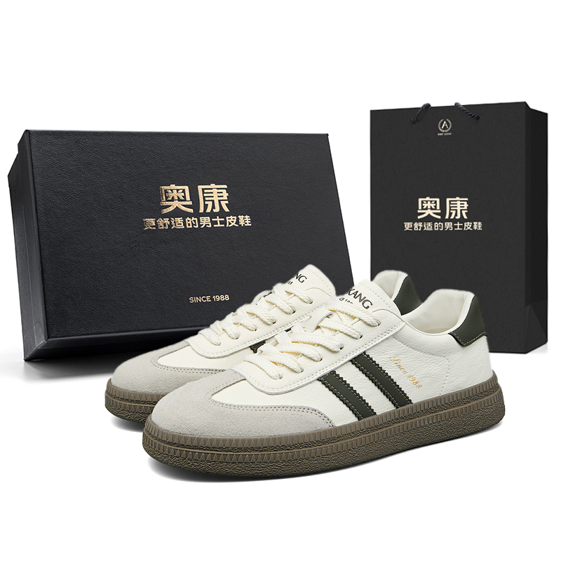 

AOKANG Кроссовки Air Force One Series German Army Trainers мужские низкие черно-белые, бежево-зеленые - бежево-зеленые[Коробка], цвет Beige Green[Box]