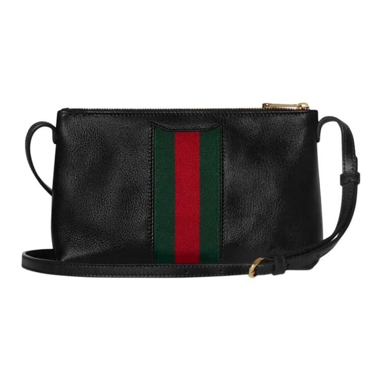 Мини-сумка GUCCI из натуральной кожи через плечо, черная — фото 3
