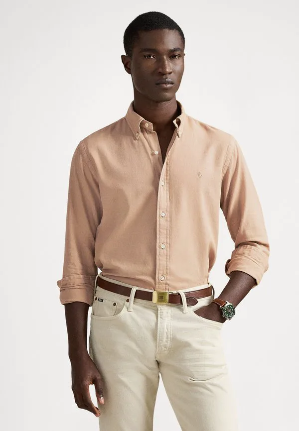 Рубашка из фактурной ткани добби, сшитая на заказ. Polo Ralph Lauren, Surrey Tan