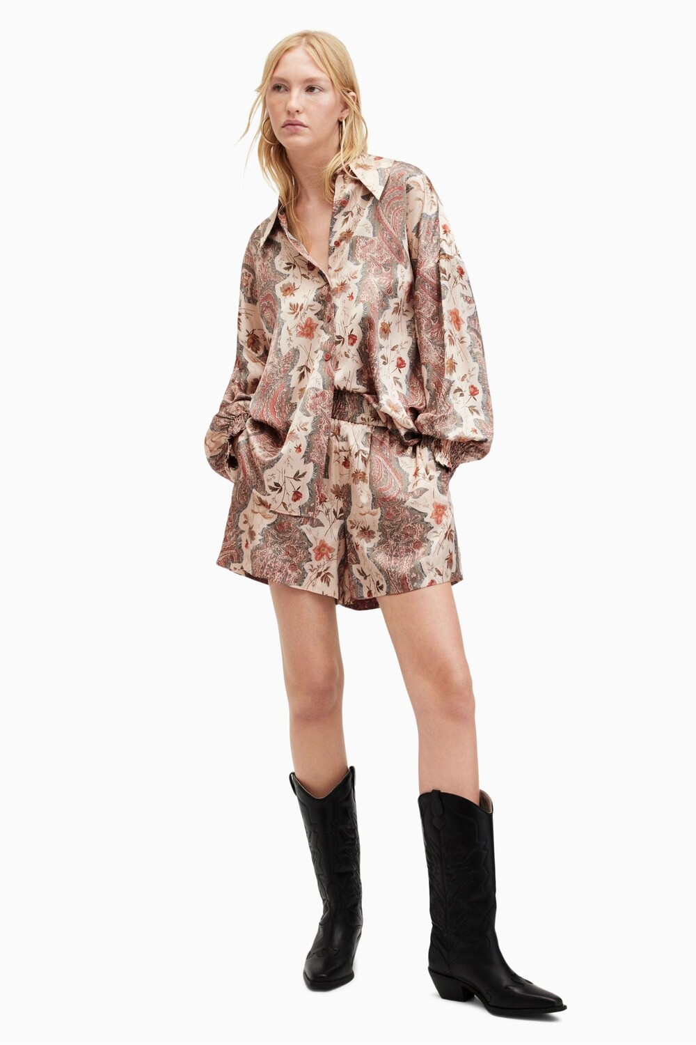 

Шорты Allsaints charli с каскадом All Saints, розовый