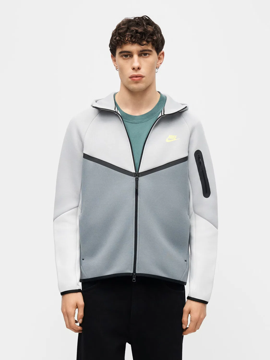 Толстовка на молнии из ТЕХНОЛОГИЧЕСКОГО ФИЛИСА Nike Sportswear, Grey/Dark Grey — фото 3