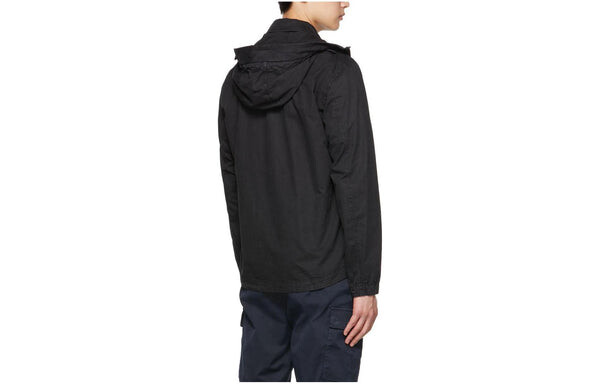 Куртка cotton 1 pocket hooded overshirt 'black' Stone Island, черный — фото 2