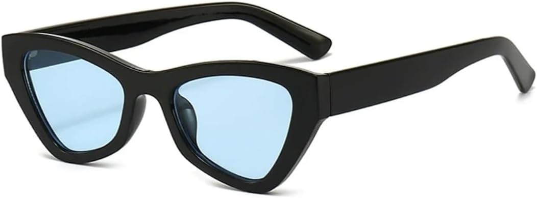 

Солнцезащитные очки с защитой от УФ-излучения UV400 | «Кошачий глаз», маленькая оправа | Линзы конфетных цветов для занятий спортом на открытом воздухе и вождения DSVIGF, Black Blue