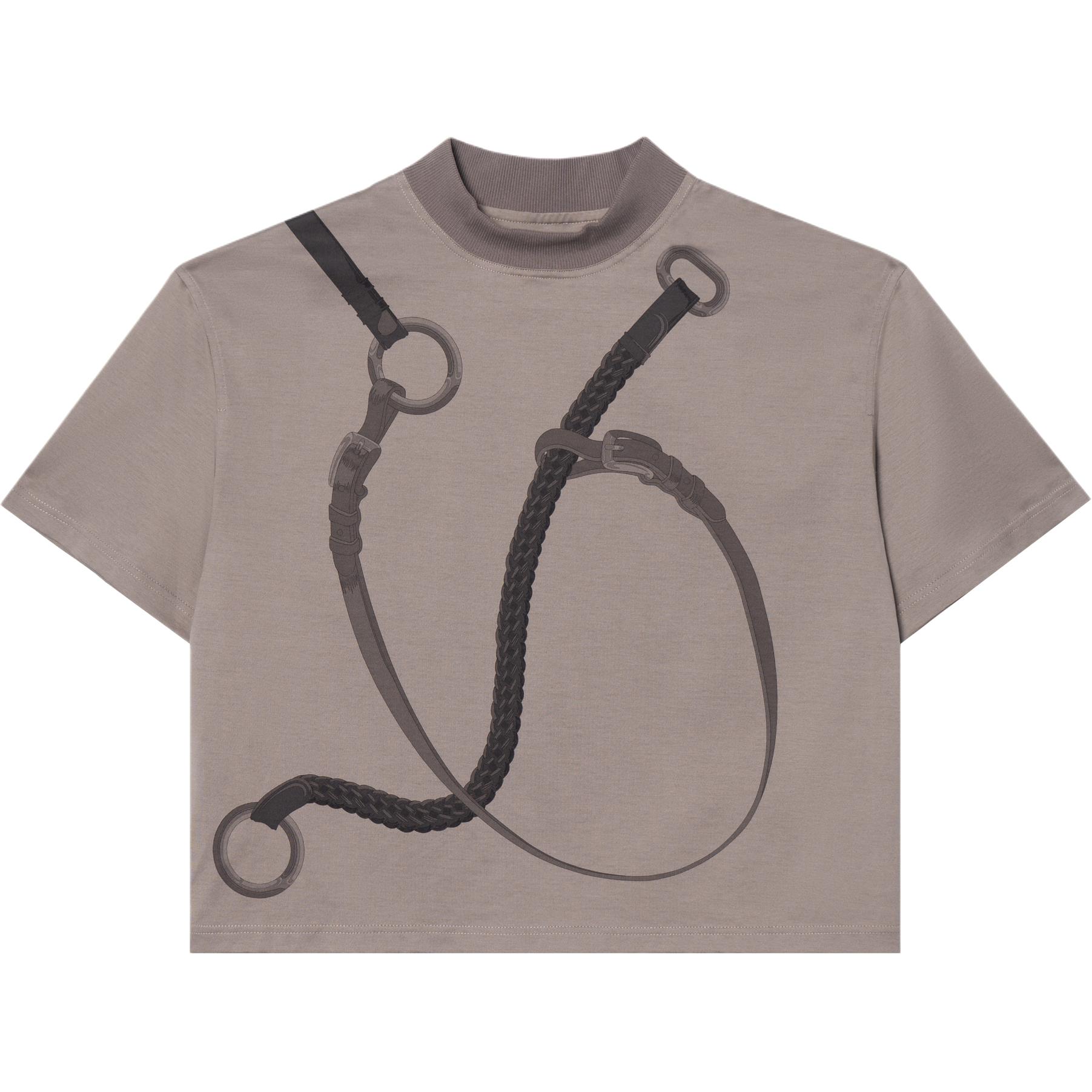 

HERMES Футболка с рукавом дроп-шилдер женская smoky brown, Коричневый, HERMES Футболка с рукавом дроп-шилдер женская smoky brown