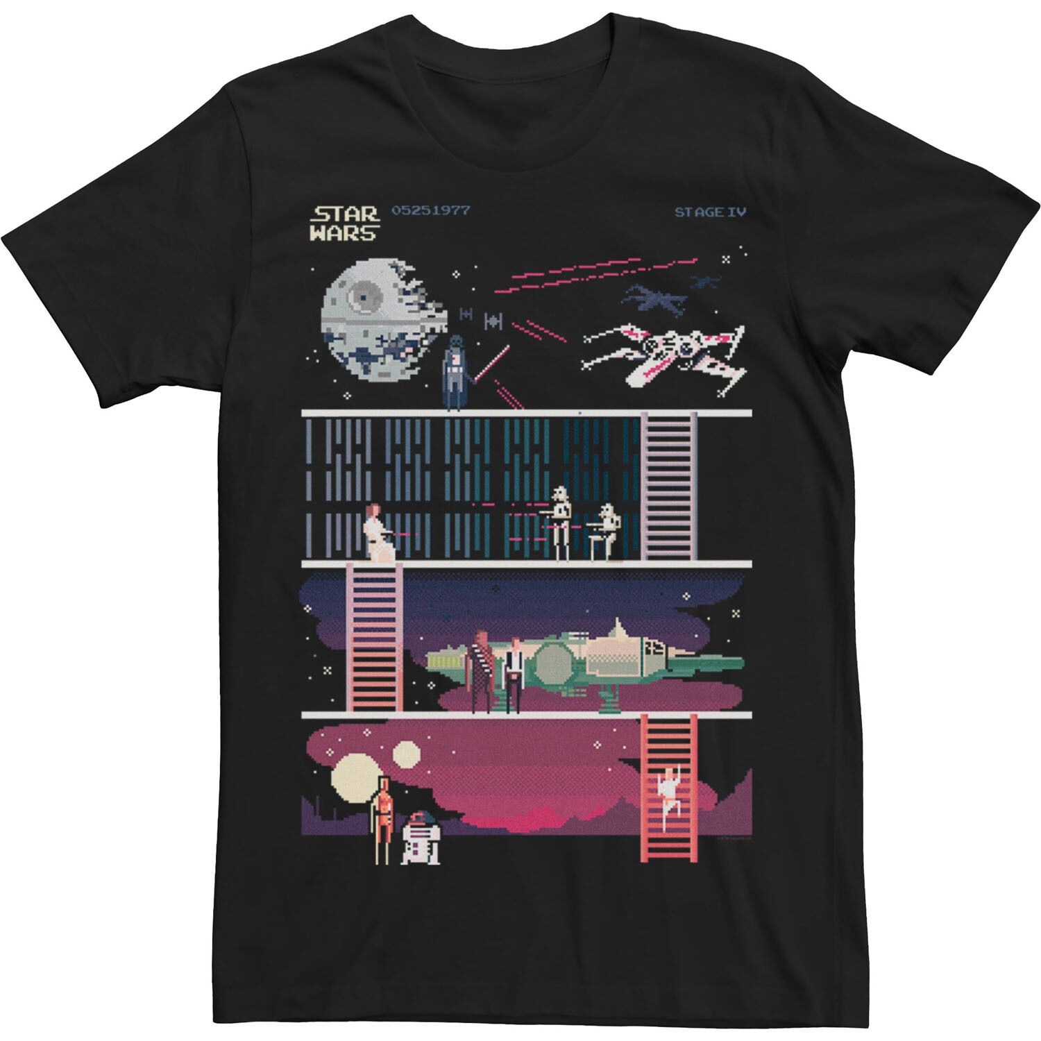 

Мужская 8-битная игровая футболка Star Wars A New Hope Licensed Character