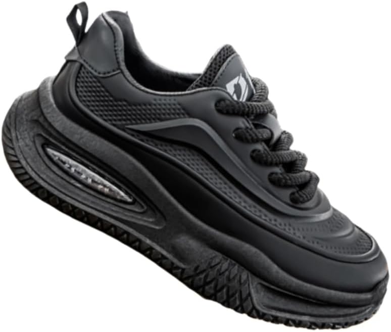 

Повседневные спортивные кроссовки с толстой подошвой, амортизирующая подкладка, увеличивающая рост, износоустойчивая, противоскользящая, дышащая, стильная и универсальная для мужчин Fmshi, черный