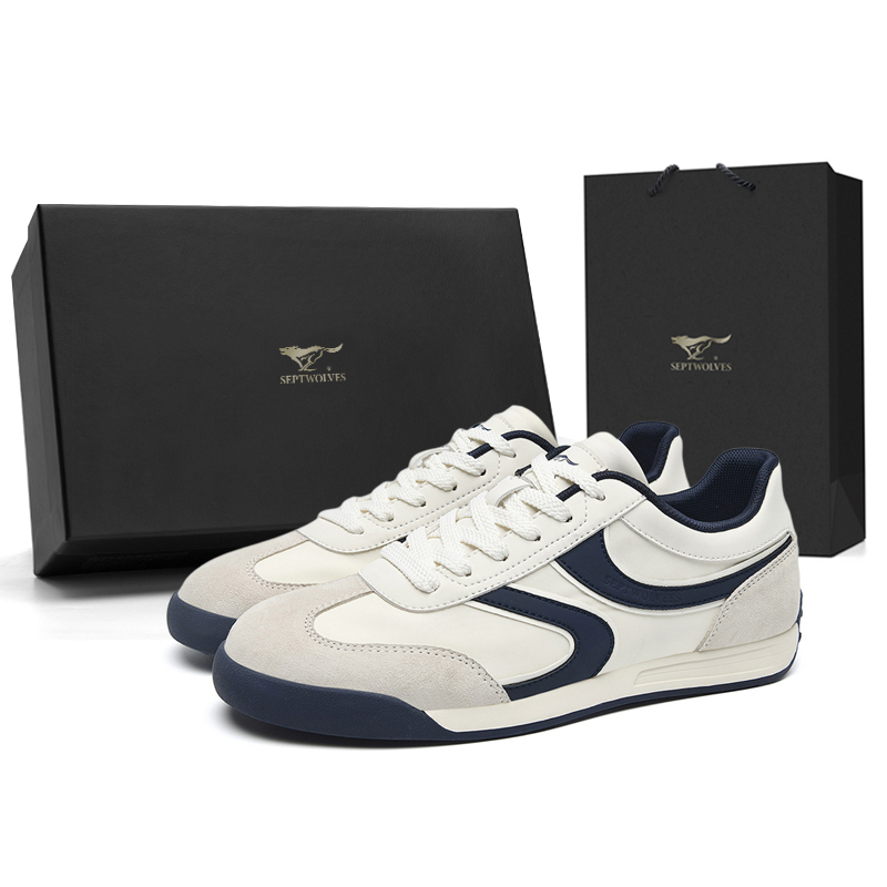 

Низкие повседневные туфли мужские SEPTWOLVES, Beige White Blue (Standard Leather Shoe Size)