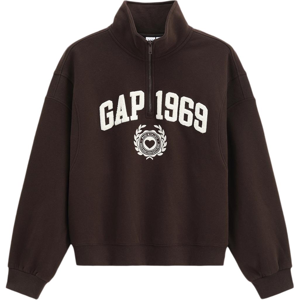 

Свитшоты женские с воротником стойка умеренные GAP, коричневый