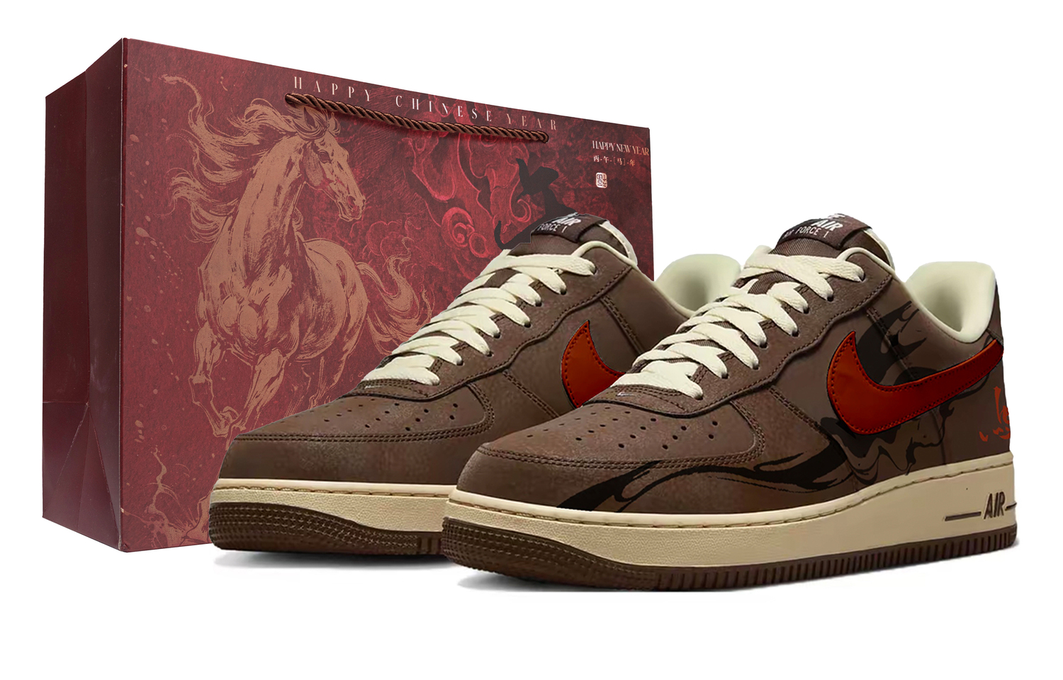 

Nike Кроссовки для скейтбординга Air Force 1 Flame Shadow Night Walk Slip Resistant Abrasion Resistant low top unisex brown