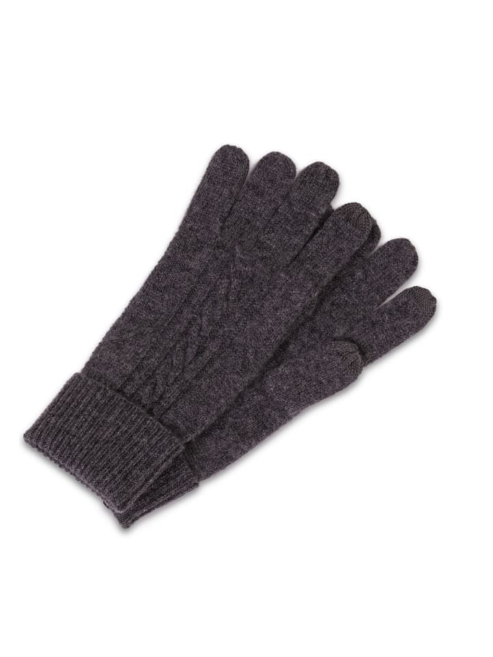 

CASH-MERE.CH Перчатки из органического волокна с узором «косичка» антрацитового цвета