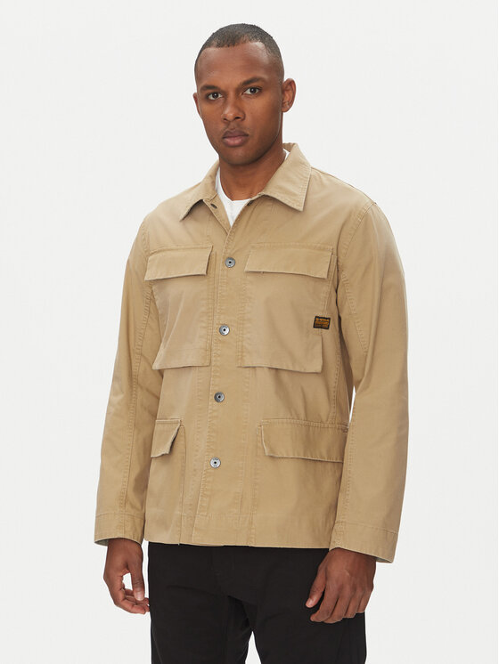 

Приталенная переходная куртка 4 Pkt Overshirt D26429-D387 G-Star Raw, бежевый