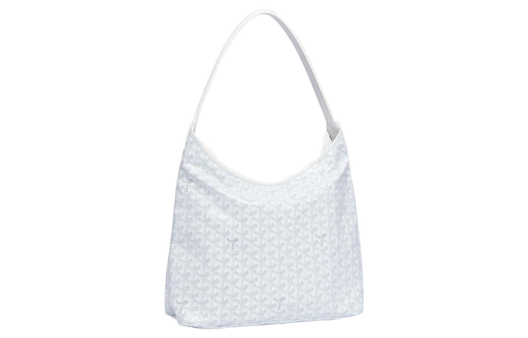 

GOYARD Богемская холщовая сумка хобо с кожаной отделкой женская белая