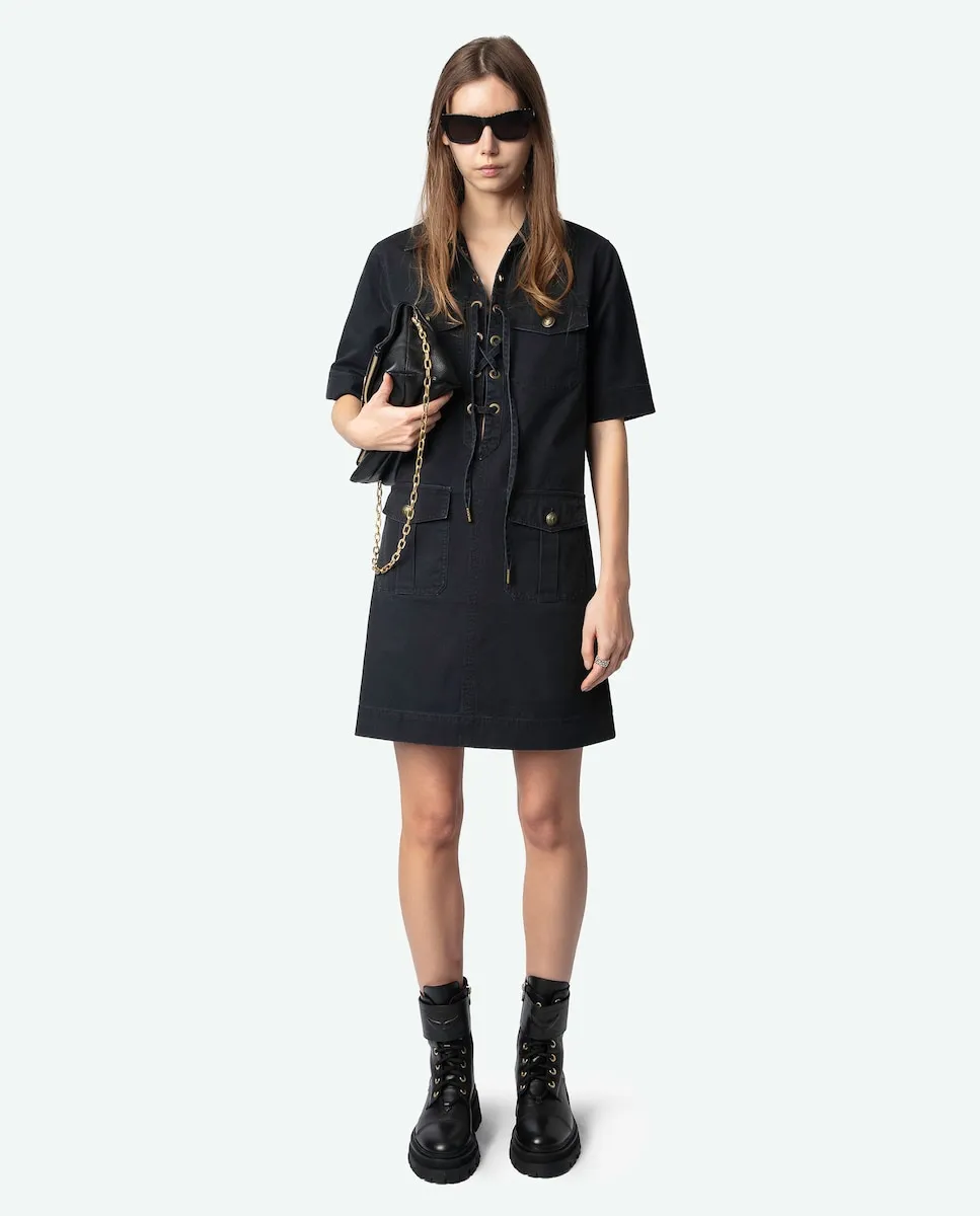 

Рекордно короткое платье в стиле милитари Zadig & Voltaire, черный