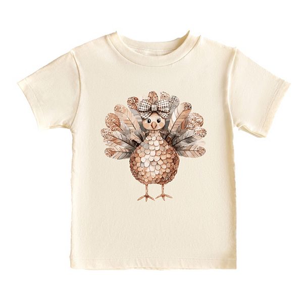 

Футболка с принтом Sparkle Turkey для малышей The Juniper Shop, Cream