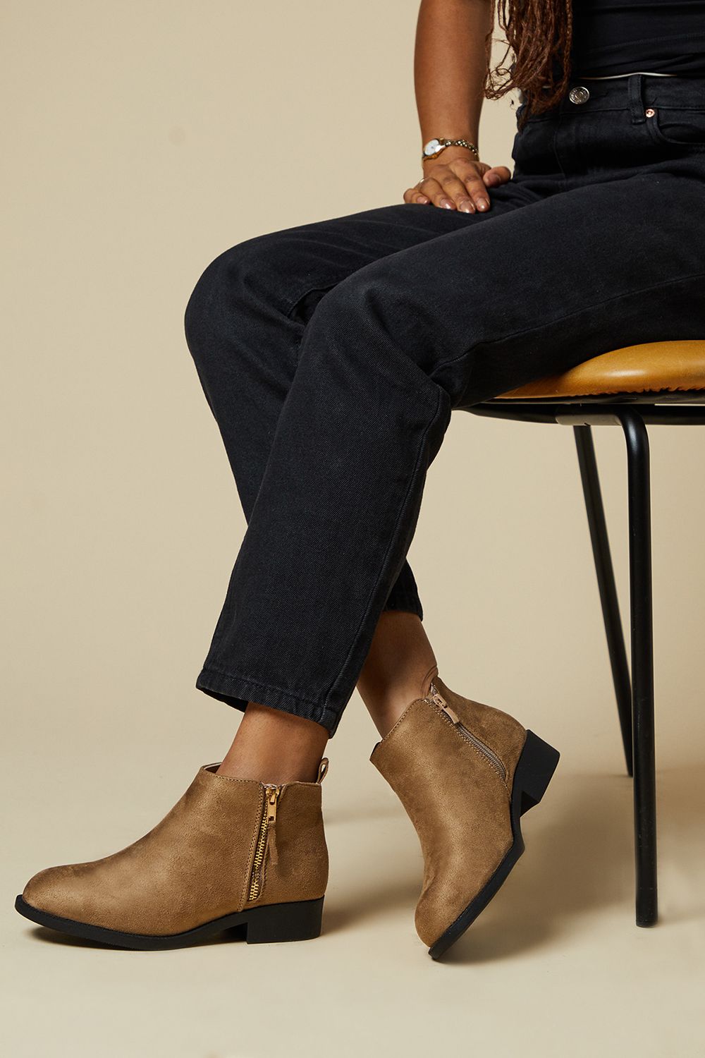 Ботинки Dorothy Perkins Maddy с боковой молнией, серо-коричневый — фото 4
