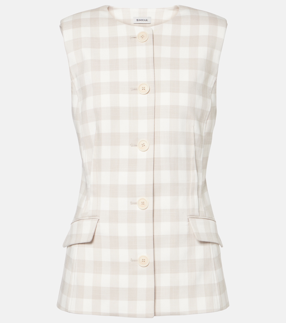 

Жилет в клетку Каллиопа Simkhai, Sand Gingham