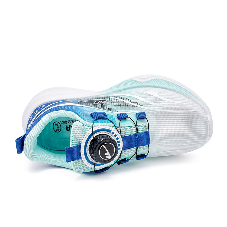 Детские кроссовки для бега Low top с амортизацией, увеличенной высотой, легкие и устойчивые к истиранию WARRIOR, royal синий/белый/aqua зеленый — фото 4