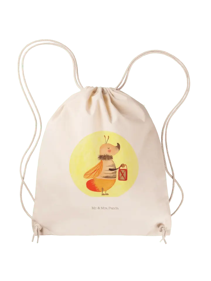 

Спортивная сумка Mr & Mrs Panda Sportbeutel Glühwürmchen ohne Spruch, кремовый