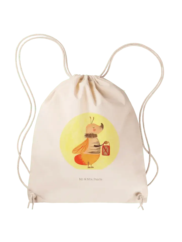 

Спортивная сумка Mr & Mrs Panda Sportbeutel Glühwürmchen ohne Spruch, кремовый