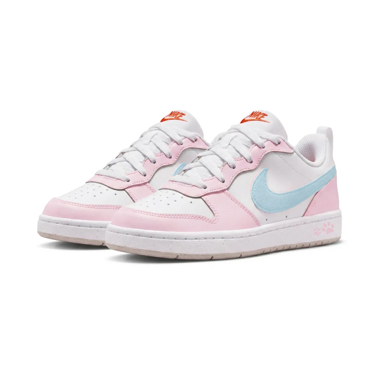 Детские скейтбординговые кроссовки Court Borough Peach Cat Paw, низкий верх, розовые, унисекс Nike, Pink — фото 4