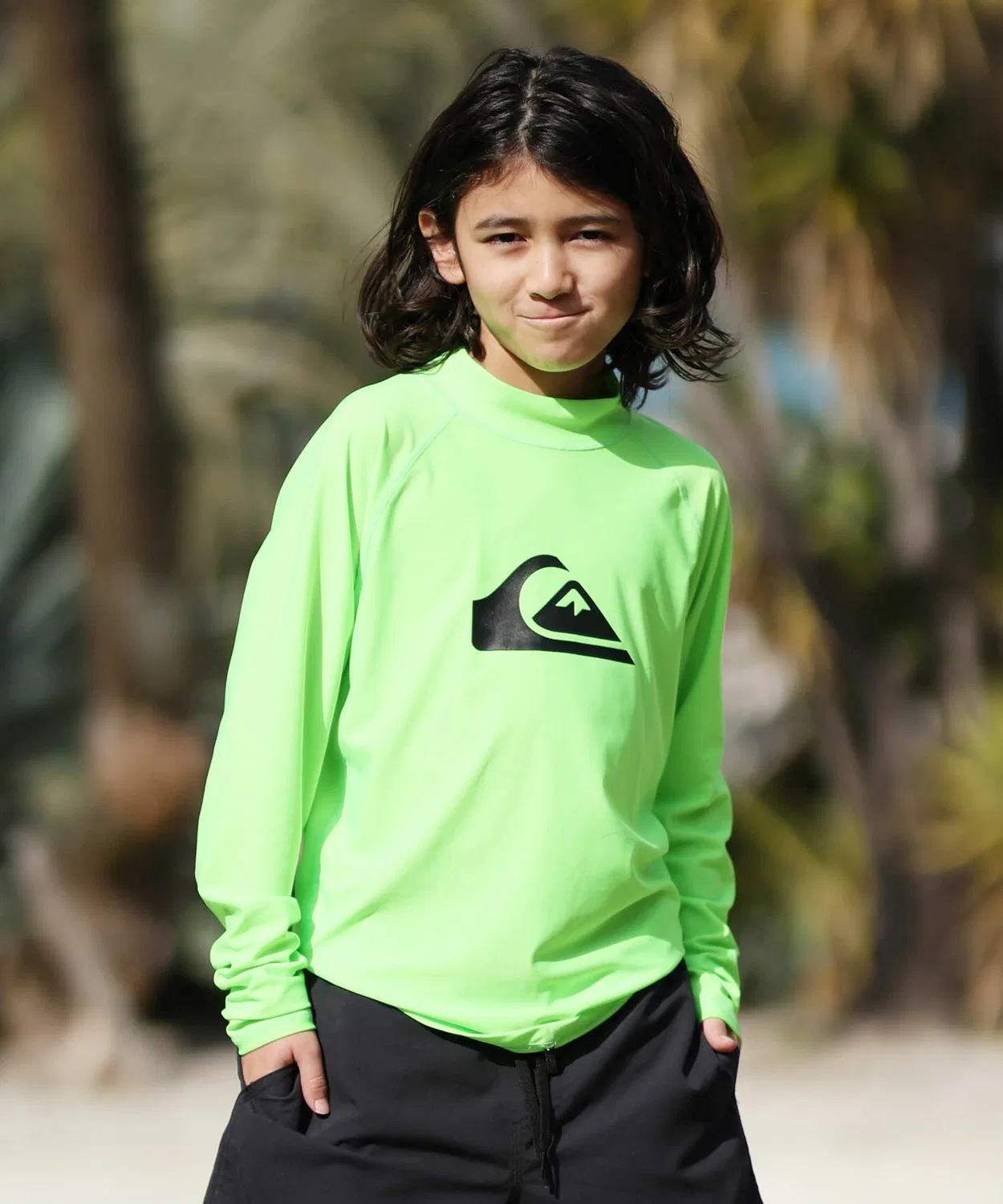 Детский рашгард с длинным рукавомALL TIME LR YOUTH Quiksilver, Light Green