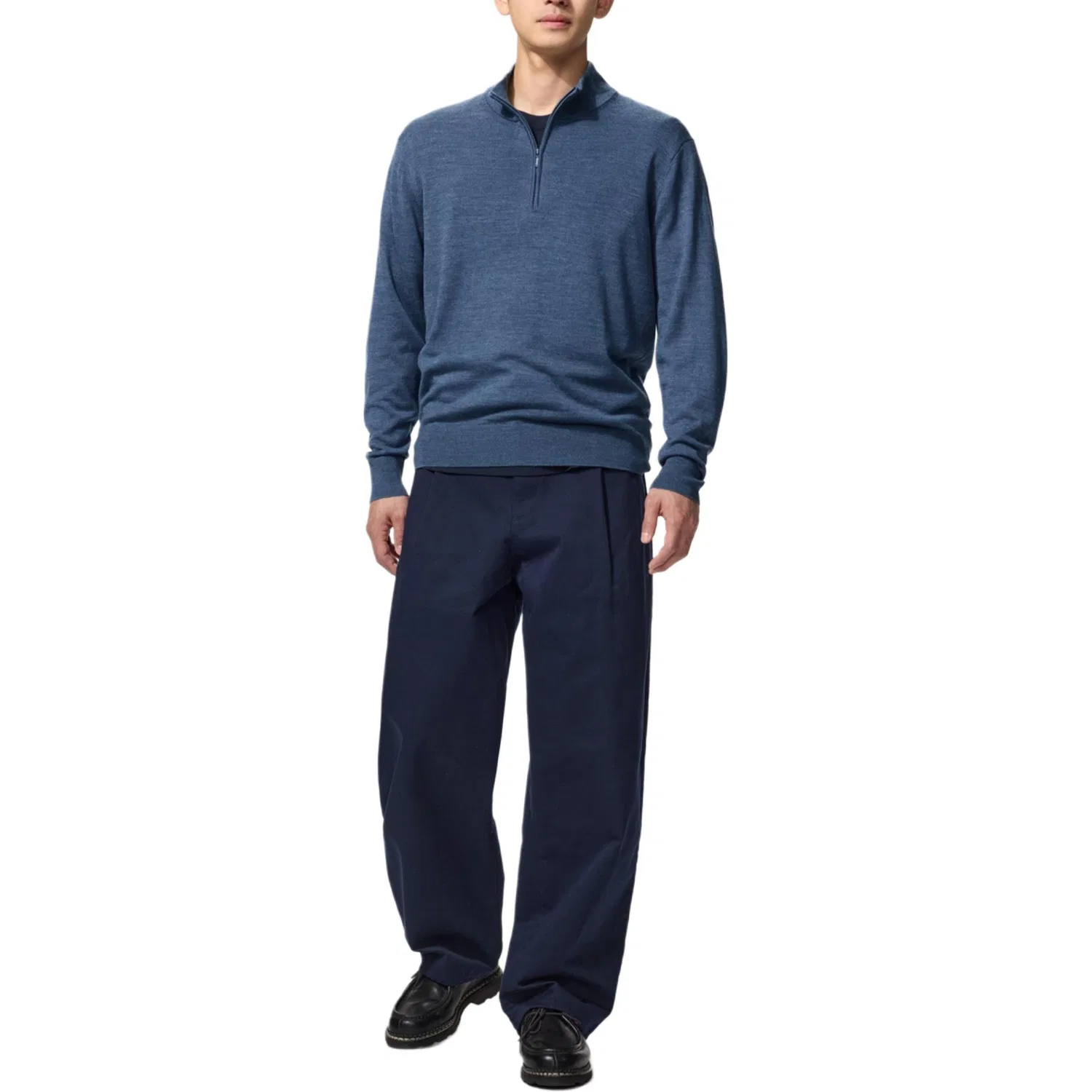 Мужской свитер с воротником-стойкой Royal Blue, UNIQLO, 65 Royal Blue — фото 3