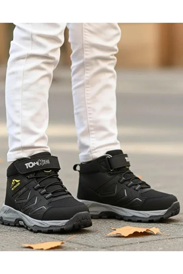 Детские зимние ботинки для девочек водонепроницаемые Tomkids, Black Smoked