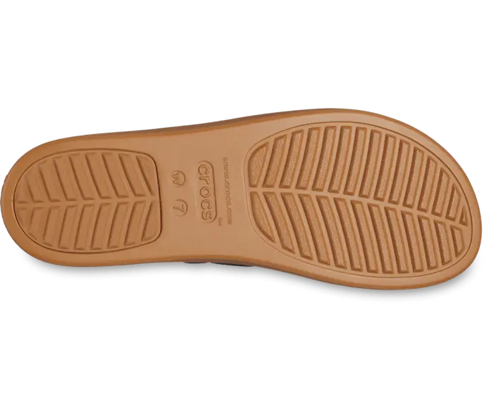 Босоножки Crocs Brooklyn Woven Low Wedge, коричневый/темно-синий — фото 3