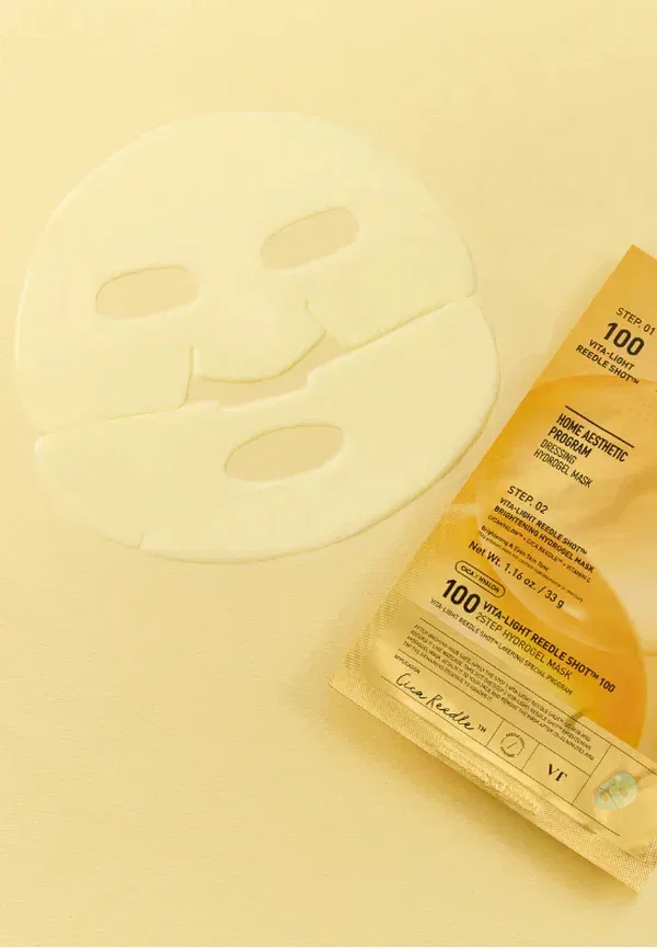 Набор масок с витамином C Vt vita-light reedle shot 100 2step hydrogel mask Vt Cosmetics — фото 3