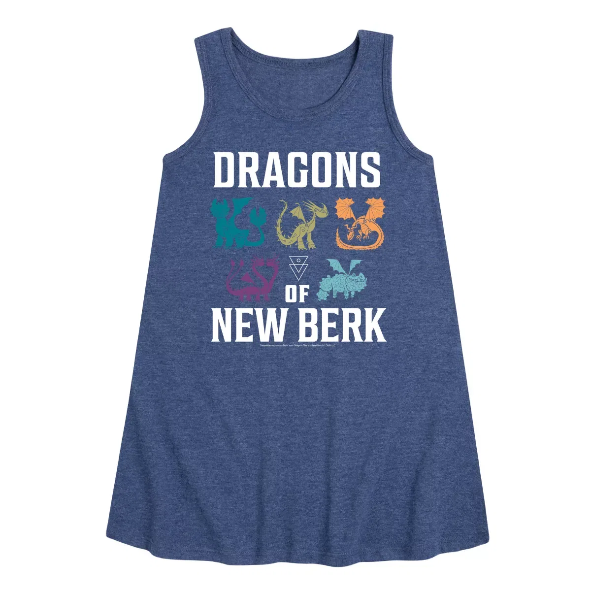 Детское платье-трапеция без рукавов Dragons Of New Berk How to Train Your Dragon, Heather Navy