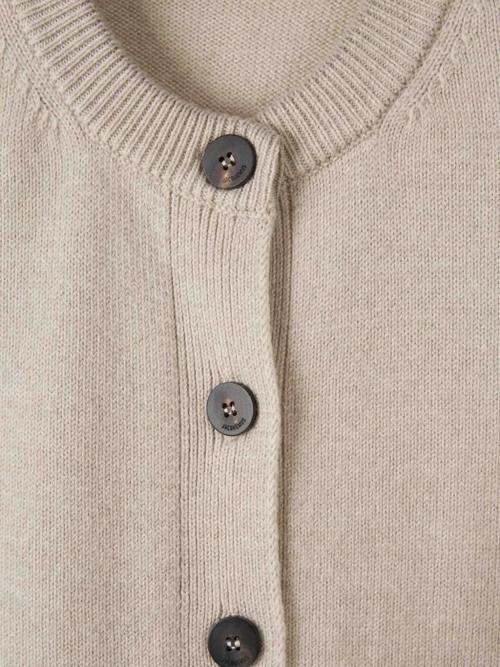 Кардиган с интарсией логотипа JACQUEMUS, бежевый — фото 3