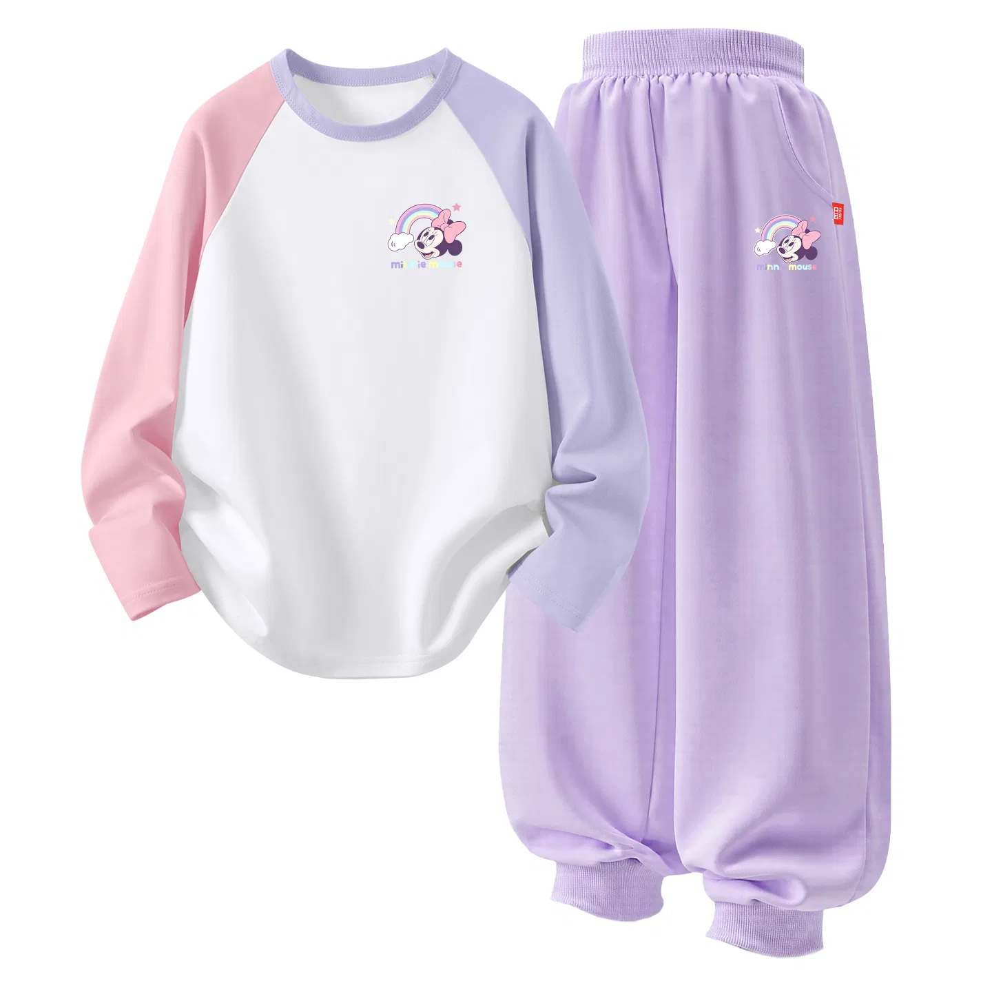 Детский комплект спортивной одежды с круглым вырезом Детский Dior K Disney, Dior K Pink Purple+Dior K Taro Purple
