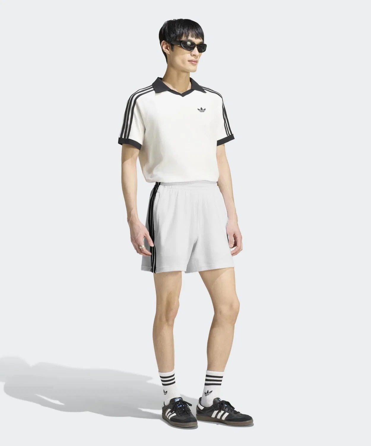 Мужские шорты из махровой ткани свободного кроя Adidas Originals, Белый — фото 2