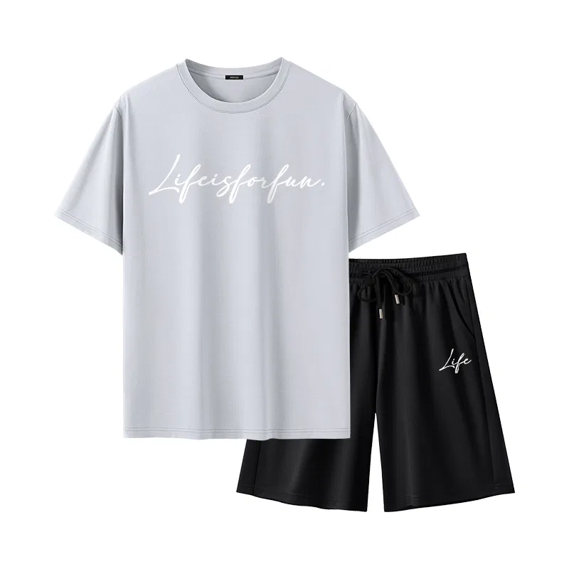 Детский спортивный костюм с быстросохнущей тканью MINISO, Light Gray + Black