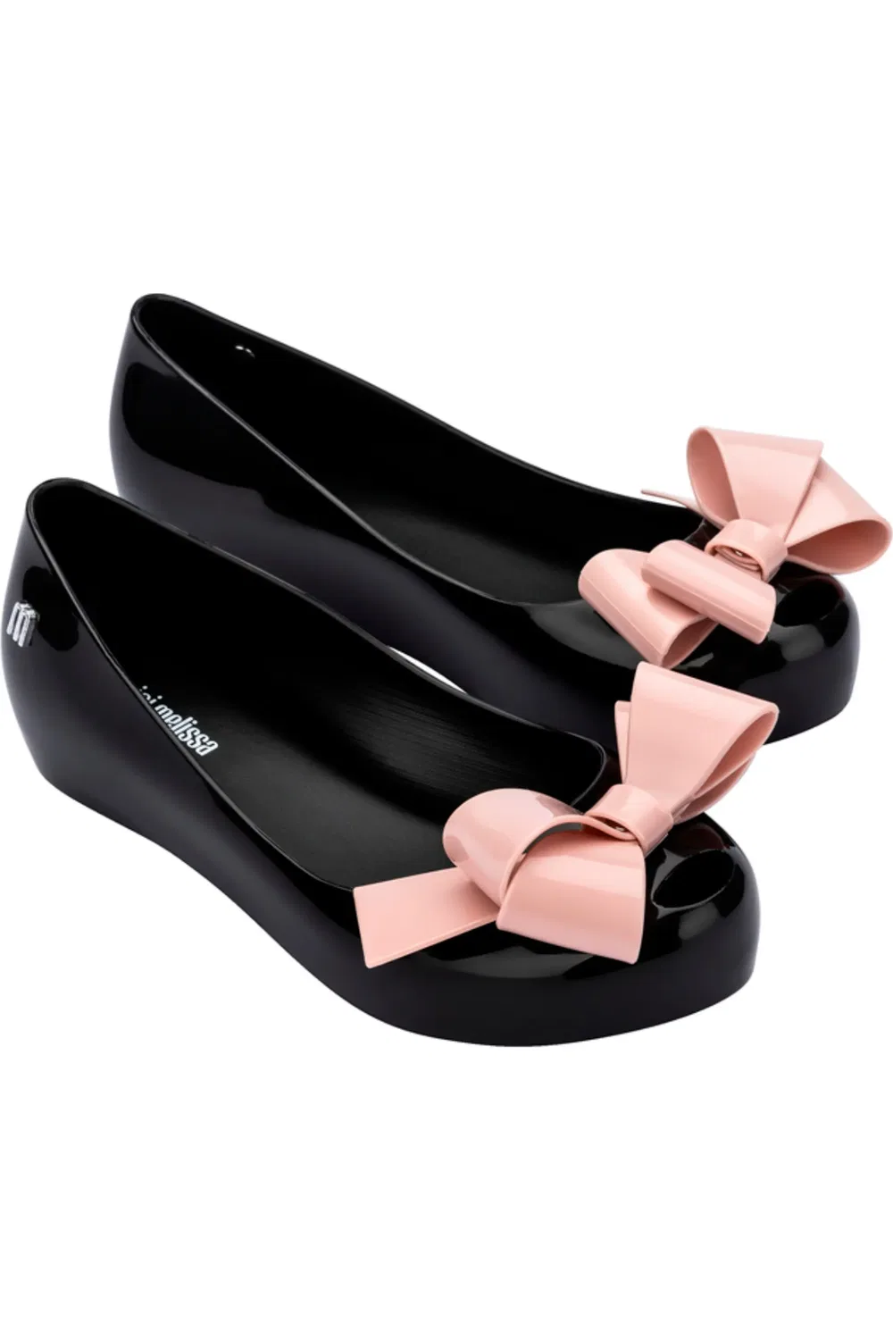 Детские туфли балетки с бантом Ultragirl Classic Mini Melissa, черный/розовый