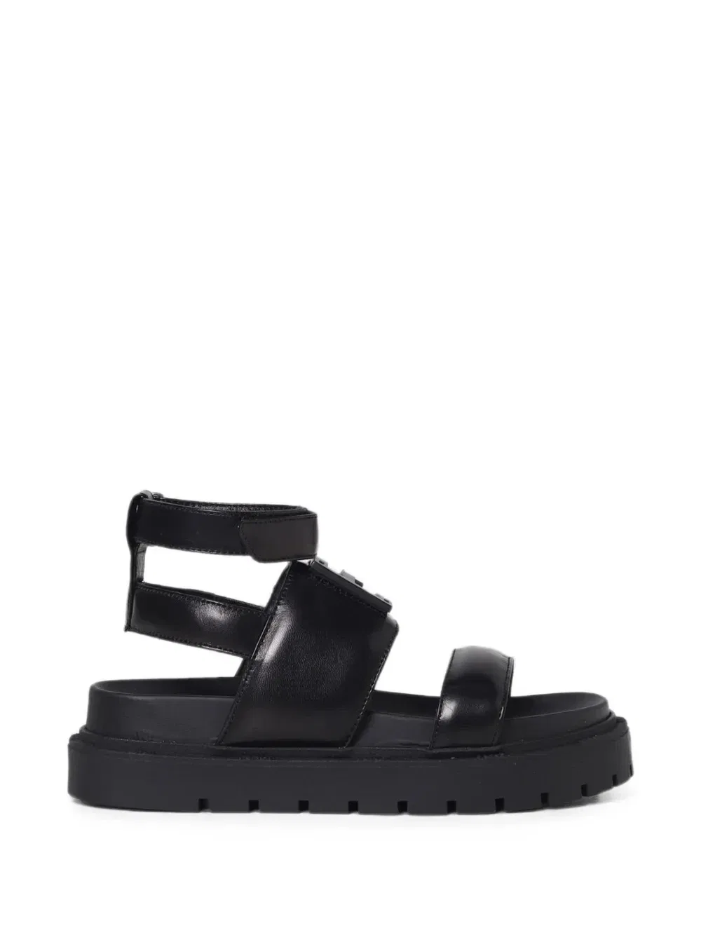 Сандалии с бляшкой-логотипом FF Fendi Kids, черный