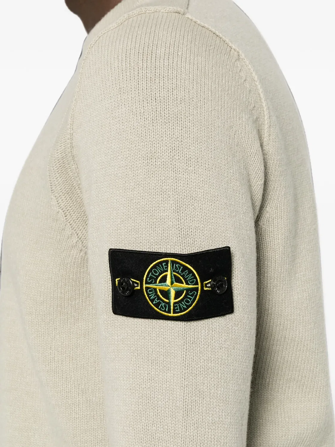 Джемпер ребристый бежевый Stone Island, нейтральные — фото 2