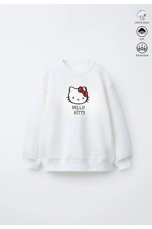 Детские свитшот для девочек хлопковый Daisydolly, White