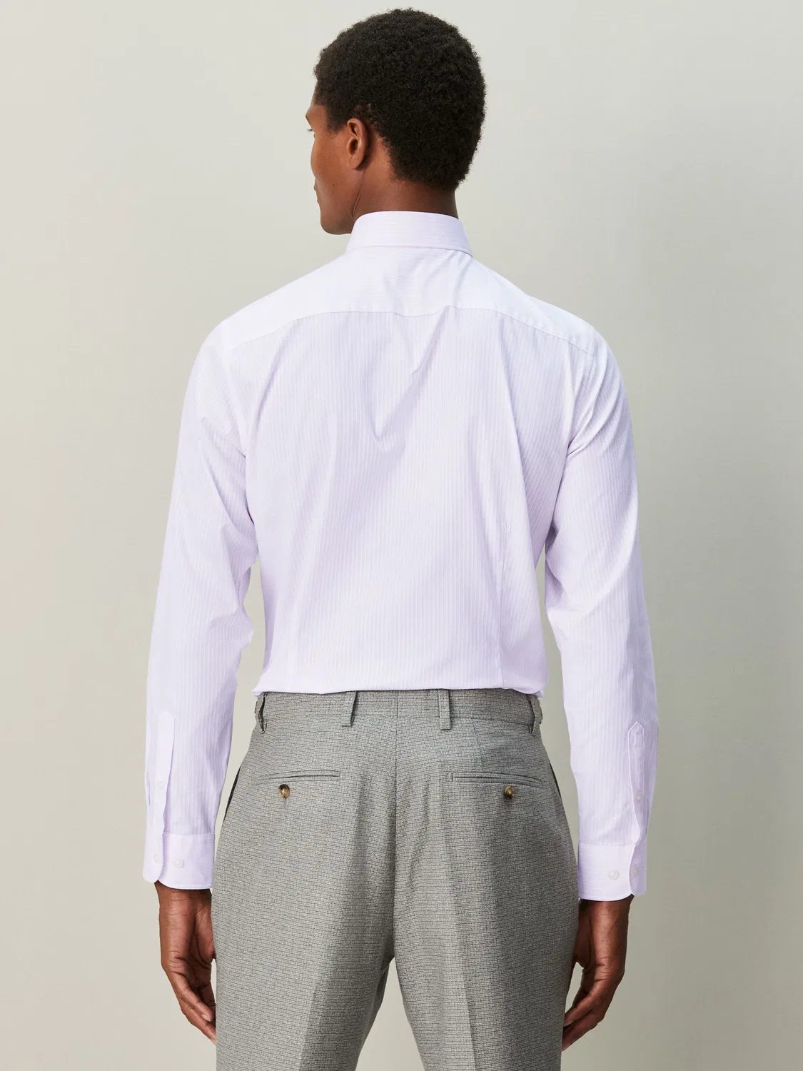 Рубашка формальная с длинным рукавом, Slim Fit, Pink Stripe Next, розовый в полоску — фото 2