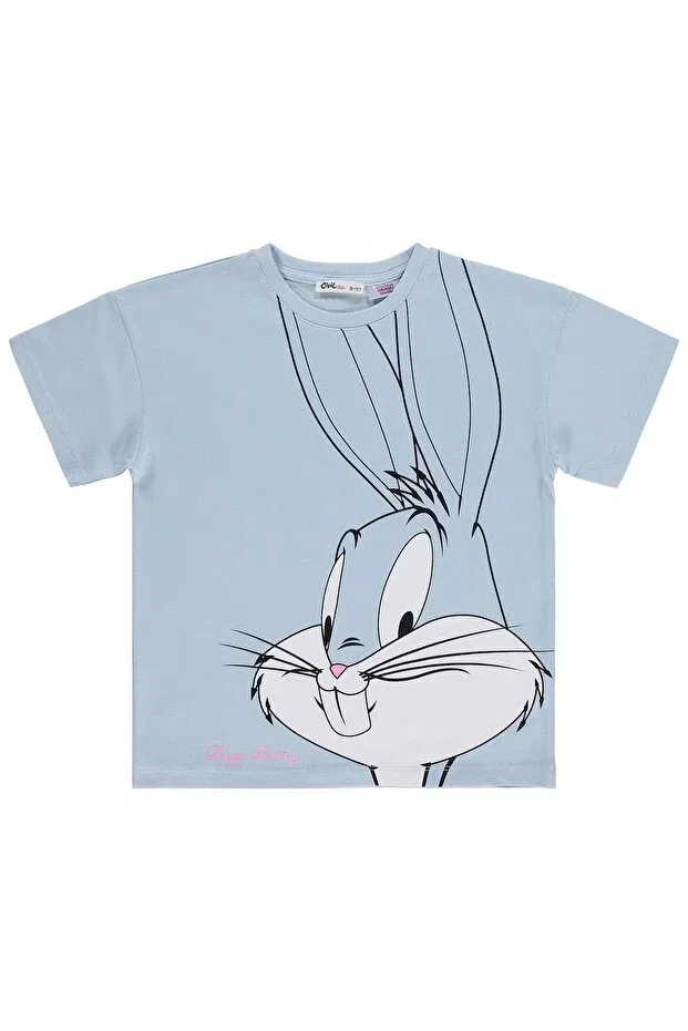 Детская футболка для девочек с принтом Bugs Bunny, Sky Blue