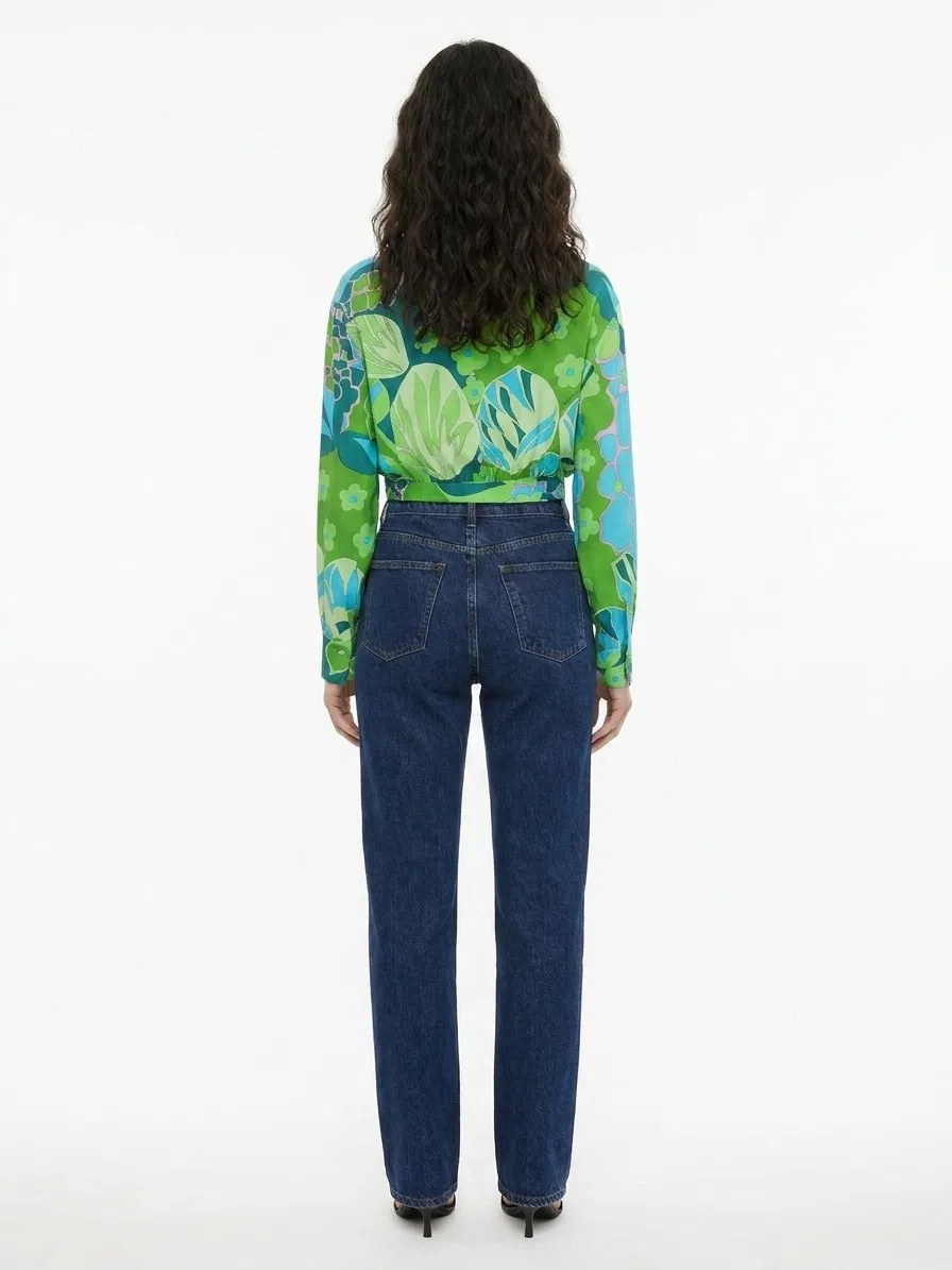 Женская блузка из шелка с ярким принтом Multicolor Elastane Blouse Dolce & Gabbana, Multicolor — фото 2